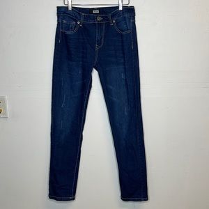 Hype Distressed Blue Straight Stretchy Jeans